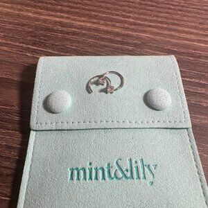 Mint & Lily Silver Dainty Diamond Threader Hoop Earrings